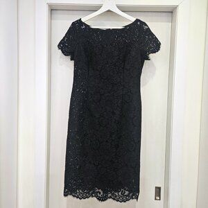 Ann Taylor Black Lace Knee-Length Dress | Size 8